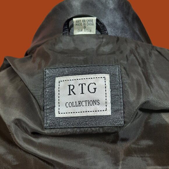 Vintage 90s Y2k Leather Jacket Dark Brown Mid Length Size S Button Up - Picture 11 of 12